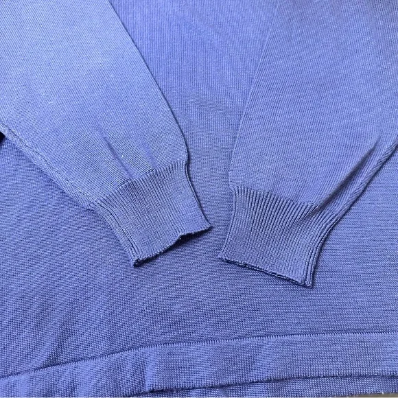 Vtg Talbots Women's 100% Silk Blue Turtleneck Sweater Business Casual - Picture 3 of 8